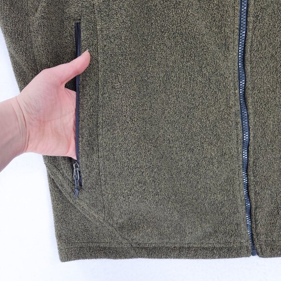 REI Vest Mens XL Green Brown Polartec Full Zip Fleece Lightweight Outdoor Casual - Picture 3 of 13